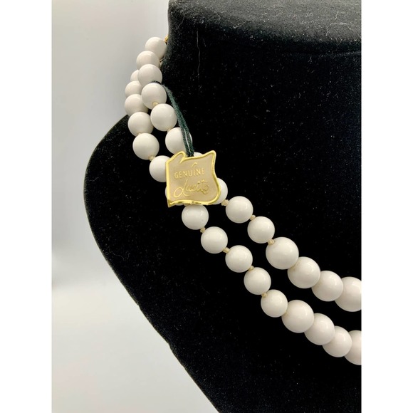 Vintage Coro Lucite 18" Beaded Necklace and Earrings Set - Original Tag - Picture 5 of 10